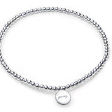 "Pray" Sterling Silver 2mm Beaded Bracelet