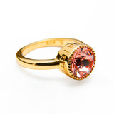 Faith Over Fear Ring - 14k Gold over Sterling Peachy Rose Swarovski Crystal