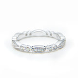 Dainty Eternity Band Ring  - Sterling Silver and Clear Crystals