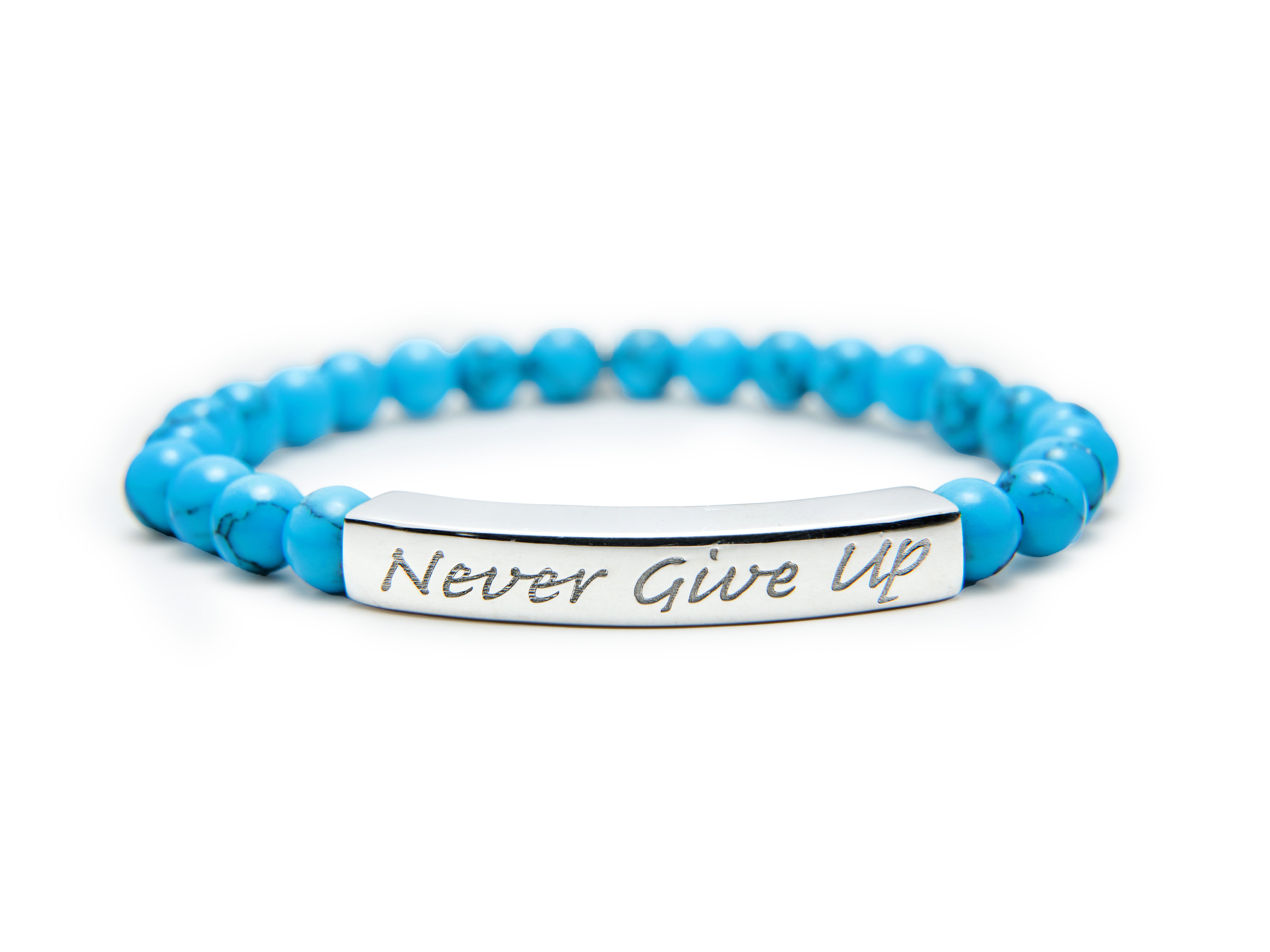 Never Give Up Bracelet - Turquoise and Sterling