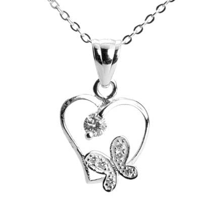 Necklace silver butterfly_1078