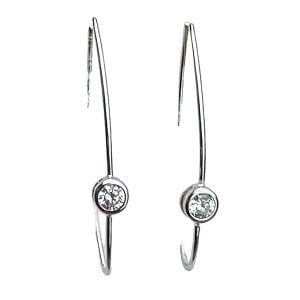 sterling silver earrings with clear crystal